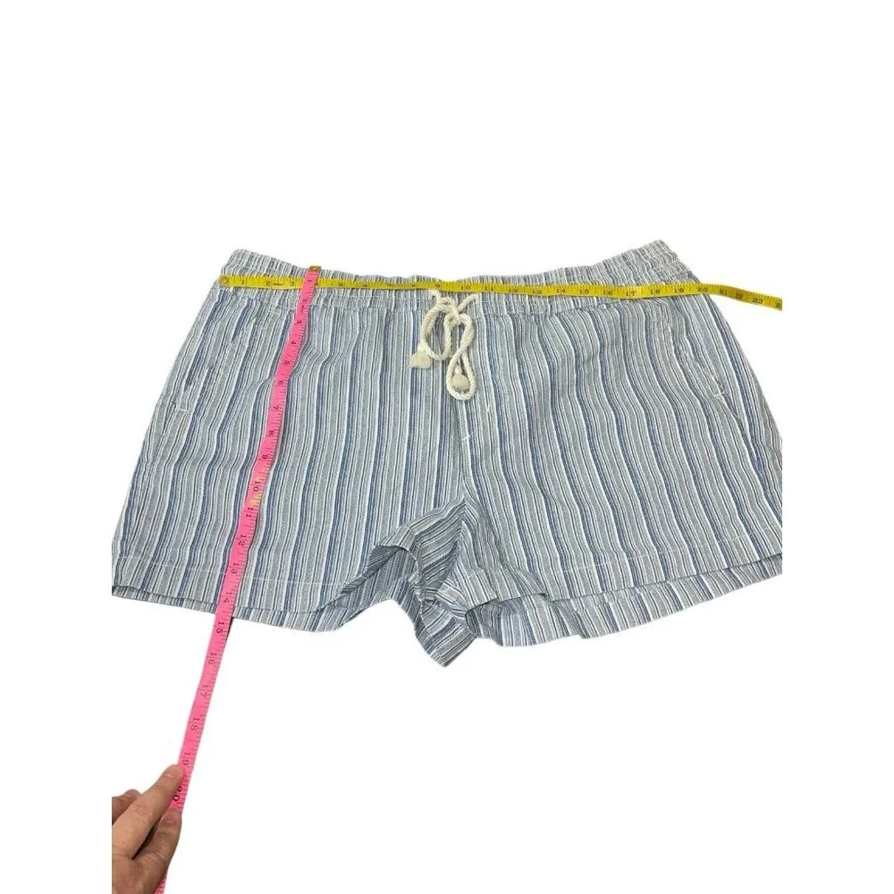 LOFT Women's XL Cotton Blend Pull On Shorts in Blue Stripe - Picture 7 of 12